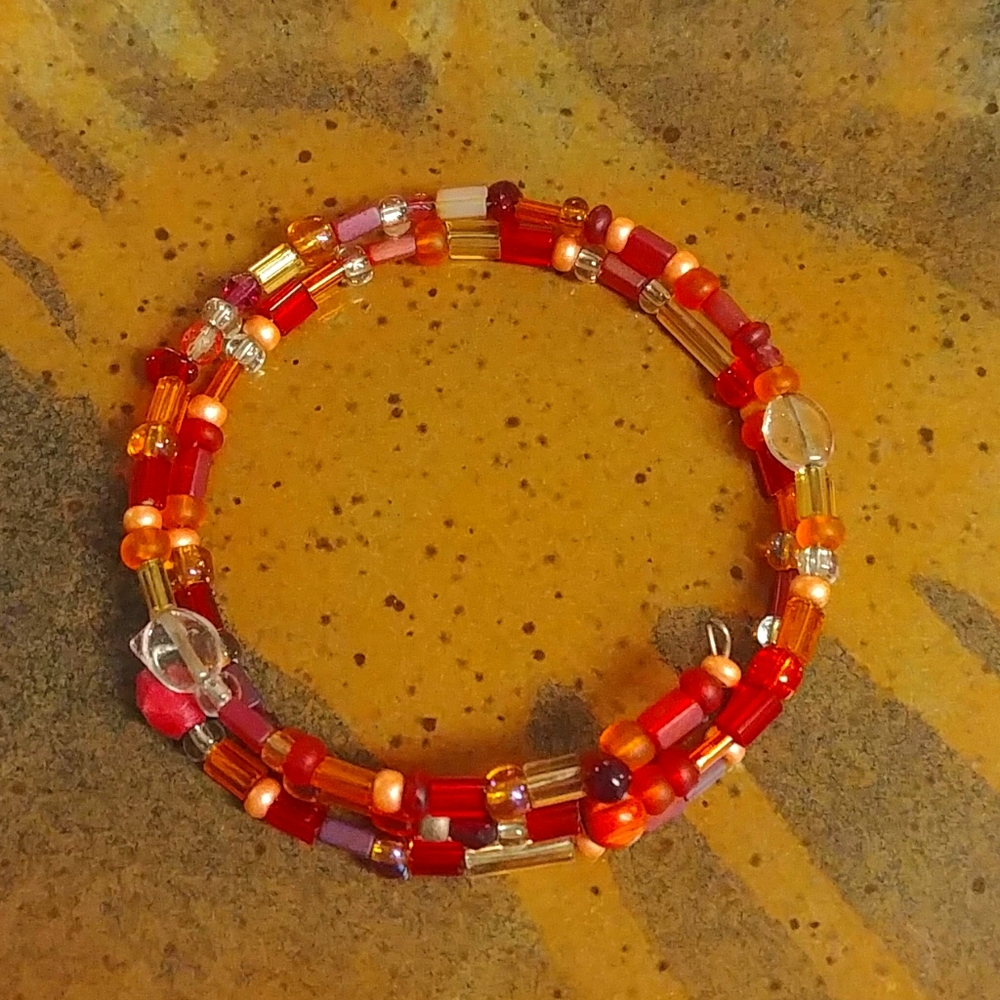 Red & Orange Beaded Bracelet 💐3 for $15💐